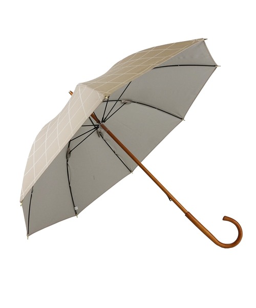 macocca（マコッカ）の「完全遮光 UVカット100% 日傘 Paraffi パラフィ チェック柄（長傘・レディース・チャコールグレー/アイボリー/グレイッシュベージュ/モカ・FREE）」の18枚目の写真