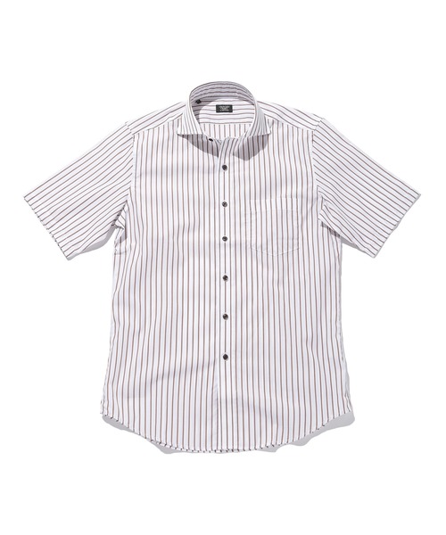 CROWDED CLOSET(クラウデッドクローゼット)の「ホリゾンタルカラーコットンストライプ半袖シャツ(シャツ/ブラウス・メンズ・ホワイト系その他/ネイビー・02/03/01)」の1枚目の写真