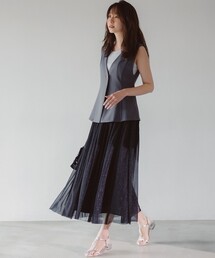 ANY SIS（エニィスィス）の「【スタイリストコラボ】ジレ×ラメチュールスカート セットアップ（セットアップ）」