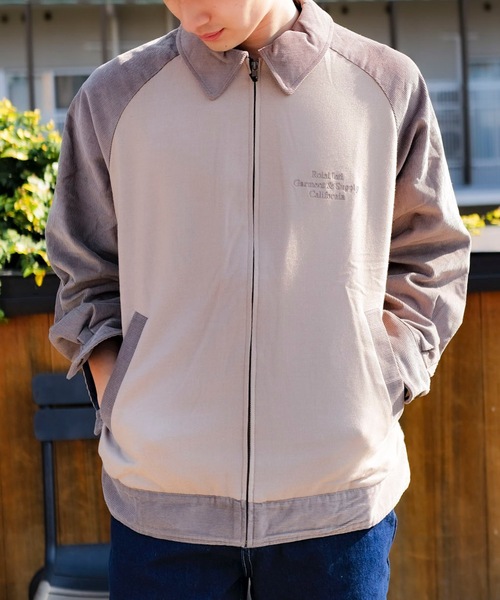 roial（ロイアル）の「JACKET/ROAIL(ロイアル)ラグランデザインスタンダードフィットジップアップブルゾン（ブルゾン・メンズ・ベージュ/グリーン/チャコールグレー・MEDIUM/LARGE/X-LARGE）」の2枚目の写真