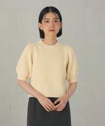 ＜EMMEL REFINES＞EM カタアゼ ショートスリーブ ニットプルオーバー