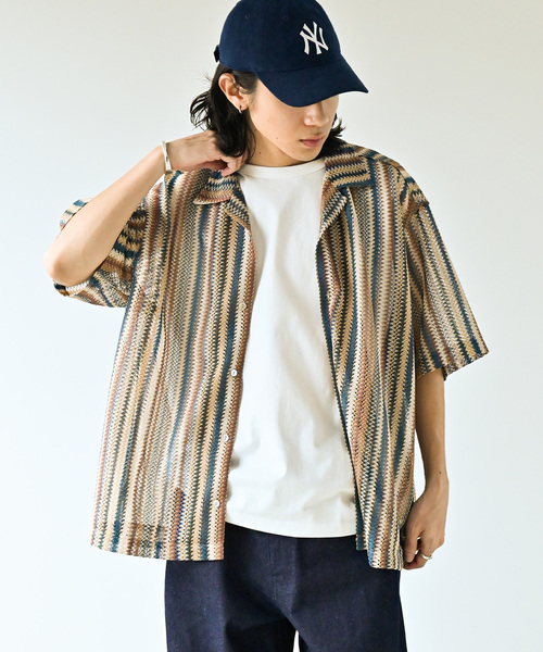 JOURNAL STANDARD(ジャーナルスタンダード)の「《追加》バルファレース オープンカラー S/Sシャツ(シャツ/ブラウス・メンズ・ベージュ/ブラック/サックスブルー・LARGE/MEDIUM)」の3枚目の写真