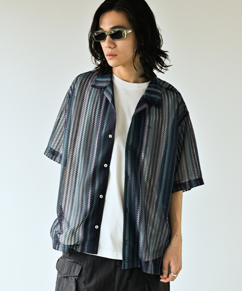 JOURNAL STANDARD(ジャーナルスタンダード)の「《追加》バルファレース オープンカラー S/Sシャツ(シャツ/ブラウス・メンズ・ベージュ/ブラック/サックスブルー・LARGE/MEDIUM)」の2枚目の写真