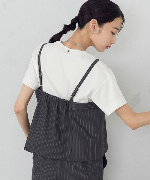COMME CA ISM(コムサイズム)の「【セットアップ対応】 ポリエステルレーヨンストレッチツイル ストライプ ビスチェ(ベスト・レディース・ストライプ・FREE)」の7枚目の写真