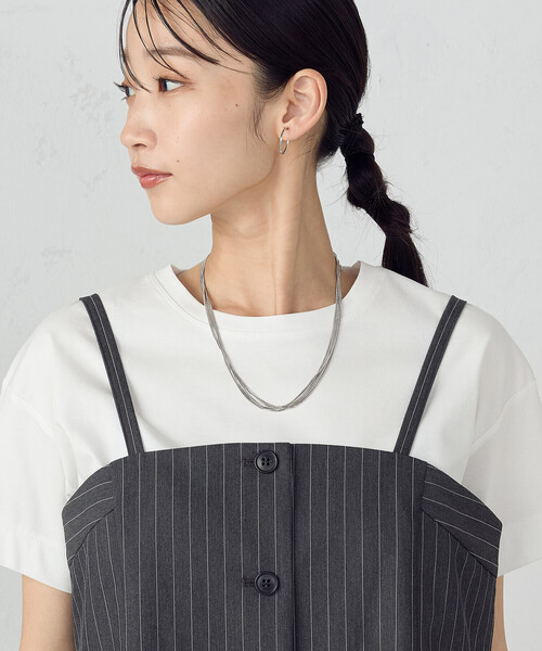 COMME CA ISM(コムサイズム)の「【セットアップ対応】 ポリエステルレーヨンストレッチツイル ストライプ ビスチェ(ベスト・レディース・ストライプ・FREE)」の11枚目の写真