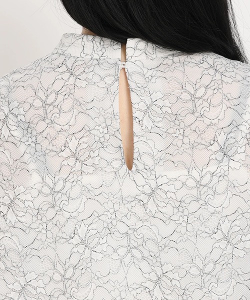 STRAWBERRY-FIELDS（ストロベリーフィールズ）の「ﾚｰｽﾌﾞﾗｳｽ*ﾊﾟﾝﾂｾｯﾄ（パンツドレス・レディース・ネイビー/ブラック系その他・2）」の6枚目の写真