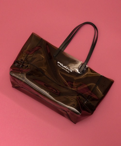 ADAM PATEK(アダムパテック)の「【Km】ADAM PATEK/ アダムパテック 【 BVOROUGH 】CLEAR LEATHER HANDLE PVC TOTE(トートバッグ・メンズ・ホワイト/ブラック・ONESIZE)」の14枚目の写真