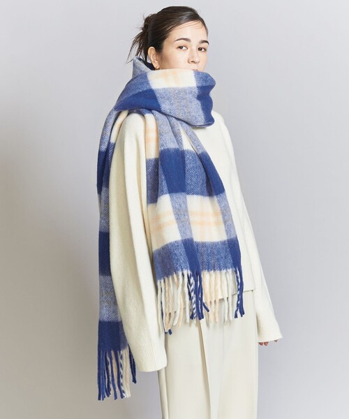 BEAUTY&YOUTH UNITED ARROWS(ビューティーアンドユースユナイテッドアローズ)の「チェック ストール(ストール/ショール・レディース・ブラック/ロイヤルブルー・FREE)」の5枚目の写真