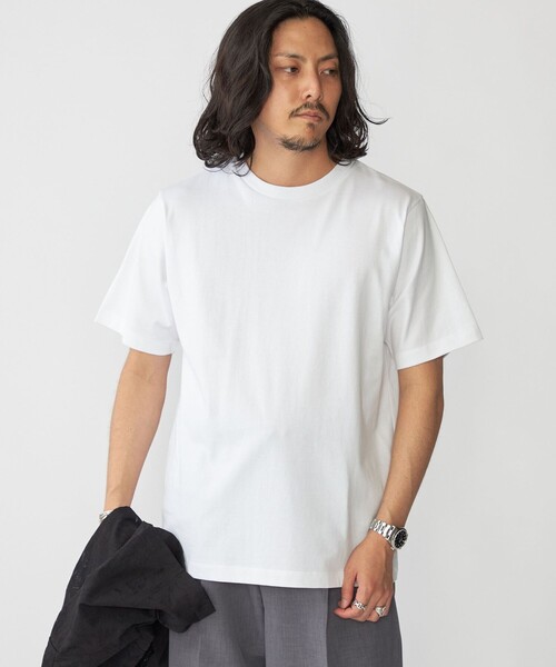 SHIPS（シップス）の「SHIPS:〈抗菌加工〉コットン クルーネック Tシャツ（Tシャツ/カットソー・メンズ・ホワイト/ブラック/ネイビー・LARGE/MEDIUM/SMALL/X-LARGE）」の2枚目の写真
