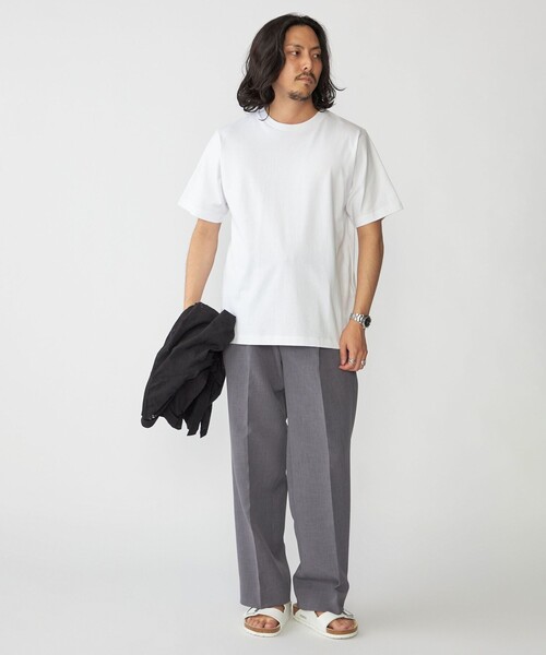 SHIPS（シップス）の「SHIPS:〈抗菌加工〉コットン クルーネック Tシャツ（Tシャツ/カットソー・メンズ・ホワイト/ブラック/ネイビー・LARGE/MEDIUM/SMALL/X-LARGE）」の4枚目の写真