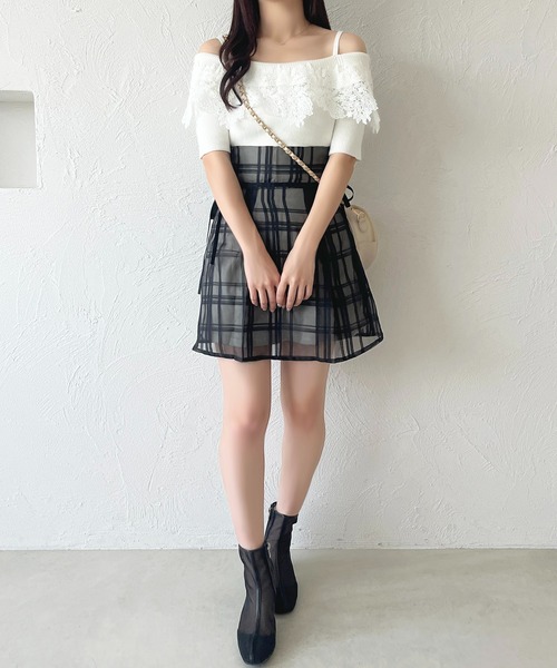 apres jour(アプレジュール)の「レースオフショルニットプルオーバー【ZOZOTOWN限定アイテム】(ニット/セーター・レディース・ラベンダー/オフホワイト/ブラック・X-LARGE/フリー)」の16枚目の写真