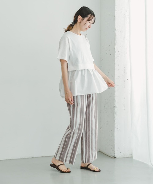 ITEMS URBANRESEARCH(アイテムズ アーバンリサーチ)の「ドッキングTシャツ(Tシャツ/カットソー・レディース・オフホワイト/ブラック/キャメル・FREE)」の7枚目の写真