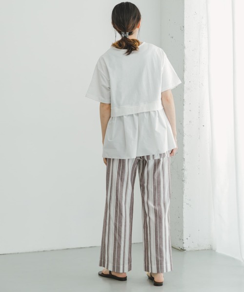 ITEMS URBANRESEARCH(アイテムズ アーバンリサーチ)の「ドッキングTシャツ(Tシャツ/カットソー・レディース・オフホワイト/ブラック/キャメル・FREE)」の8枚目の写真