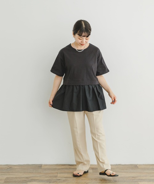 ITEMS URBANRESEARCH(アイテムズ アーバンリサーチ)の「ドッキングTシャツ(Tシャツ/カットソー・レディース・オフホワイト/ブラック/キャメル・FREE)」の15枚目の写真