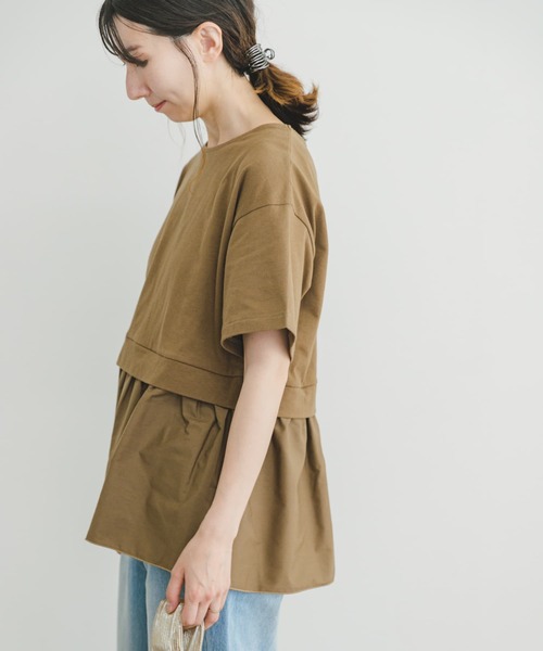 ITEMS URBANRESEARCH(アイテムズ アーバンリサーチ)の「ドッキングTシャツ(Tシャツ/カットソー・レディース・オフホワイト/ブラック/キャメル・FREE)」の17枚目の写真