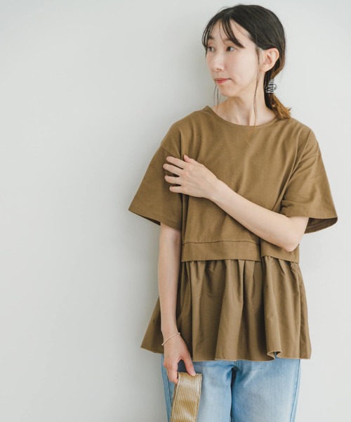 ITEMS URBANRESEARCH(アイテムズ アーバンリサーチ)の「ドッキングTシャツ(Tシャツ/カットソー・レディース・オフホワイト/ブラック/キャメル・FREE)」の18枚目の写真