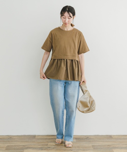 ITEMS URBANRESEARCH(アイテムズ アーバンリサーチ)の「ドッキングTシャツ(Tシャツ/カットソー・レディース・オフホワイト/ブラック/キャメル・FREE)」の19枚目の写真