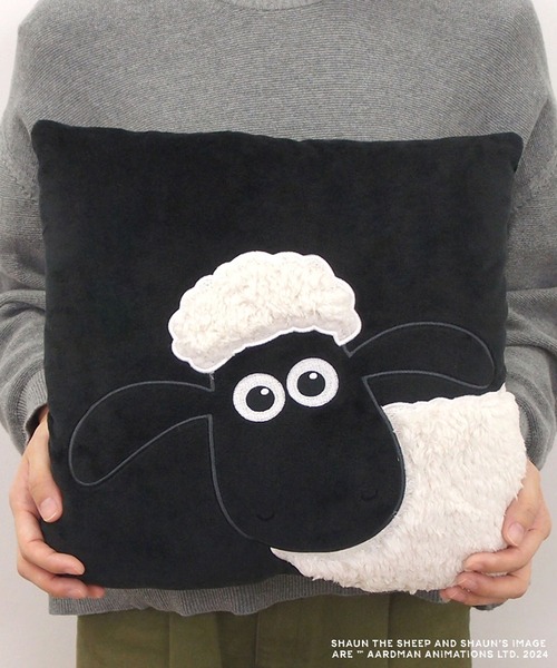 ひつじのショーン（ヒツジノショーン）の「【公式】ひつじのショーン　STS　ショーン　スクエアクッション（クッション/クッションカバー・レディース・ブラック・FREE）」の5枚目の写真