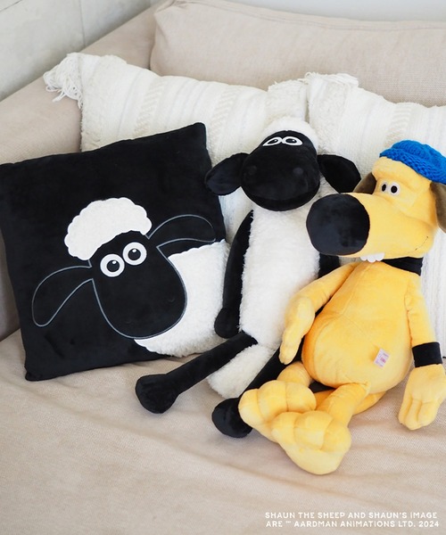 ひつじのショーン（ヒツジノショーン）の「【公式】ひつじのショーン　STS　ショーン　スクエアクッション（クッション/クッションカバー・レディース・ブラック・FREE）」の3枚目の写真