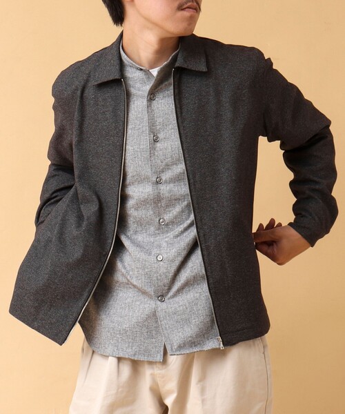 NOLLEY’S(ノーリーズ)の「《吸水速乾》SMART TECH ストレッチ ジップシャツジャケット 24AW(ブルゾン・メンズ・ベージュ/ネイビー/グレー・L/M/S)」の21枚目の写真