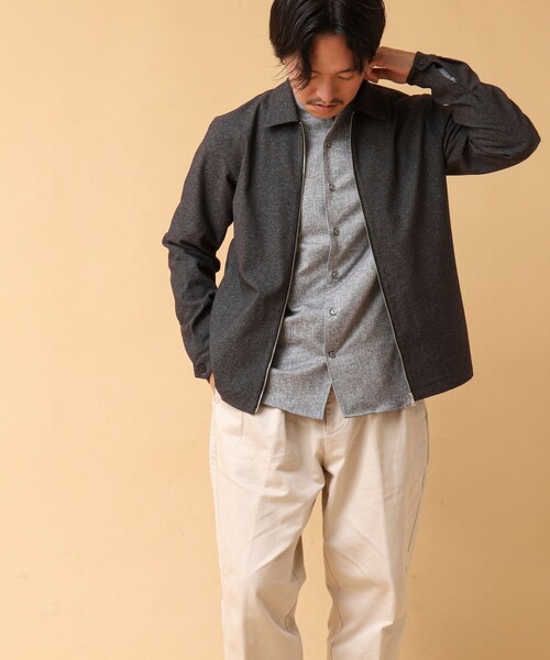 NOLLEY’S(ノーリーズ)の「《吸水速乾》SMART TECH ストレッチ ジップシャツジャケット 24AW(ブルゾン・メンズ・ベージュ/ネイビー/グレー・L/M/S)」の15枚目の写真