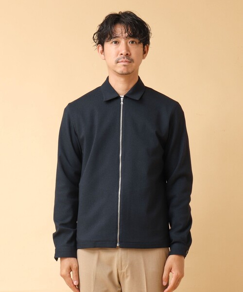 NOLLEY’S(ノーリーズ)の「《吸水速乾》SMART TECH ストレッチ ジップシャツジャケット 24AW(ブルゾン・メンズ・ベージュ/ネイビー/グレー・L/M/S)」の9枚目の写真