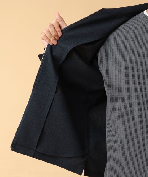 NOLLEY’S(ノーリーズ)の「《吸水速乾》SMART TECH ストレッチ ジップシャツジャケット 24AW(ブルゾン・メンズ・ベージュ/ネイビー/グレー・L/M/S)」の7枚目の写真