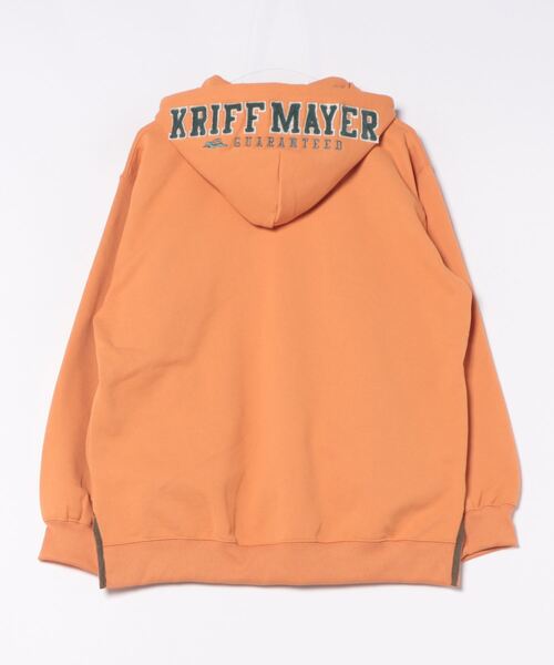 KRIFF MAYER Lady's Collection(クリフメイヤーレディースコレクション)の「裏起毛ゆるパーカー(フードロゴ)(パーカー・レディース・ピンク/カラフル/チャコール/オレンジ/ネイビー/ナチュラル/グレー/カーキ・MEDIUM/LARGE)」の12枚目の写真
