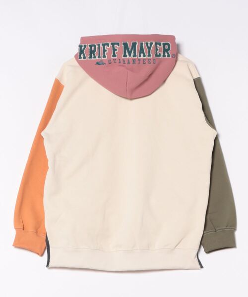 KRIFF MAYER Lady's Collection(クリフメイヤーレディースコレクション)の「裏起毛ゆるパーカー(フードロゴ)(パーカー・レディース・ピンク/カラフル/チャコール/オレンジ/ネイビー/ナチュラル/グレー/カーキ・MEDIUM/LARGE)」の14枚目の写真
