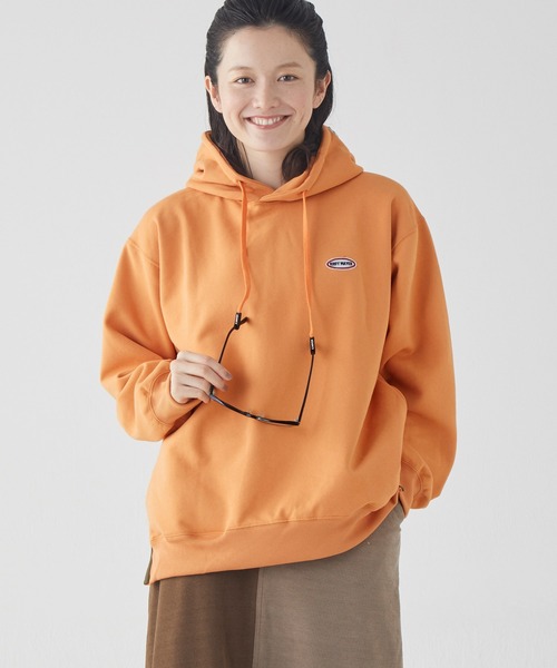 KRIFF MAYER Lady's Collection(クリフメイヤーレディースコレクション)の「裏起毛ゆるパーカー(フードロゴ)(パーカー・レディース・ピンク/カラフル/チャコール/オレンジ/ネイビー/ナチュラル/グレー/カーキ・MEDIUM/LARGE)」の19枚目の写真
