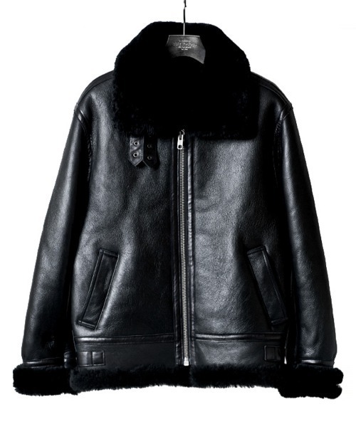 Buffalo Bobs(バッファローボブズ)の「BOMBER(ボンバー)B-3 リアルムートン ボンバージャケット(ムートンコート・メンズ・ブラック/ブラウン・1/S/2/M/3/L/4(LL))」の3枚目の写真