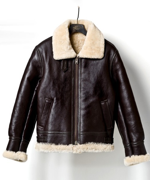 Buffalo Bobs(バッファローボブズ)の「BOMBER(ボンバー)B-3 リアルムートン ボンバージャケット(ムートンコート・メンズ・ブラック/ブラウン・1/S/2/M/3/L/4(LL))」の14枚目の写真