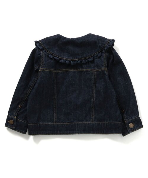 apres les cours（アプレレクール）の「ビッグカラーデニムジャケット（デニムジャケット・キッズ・インディゴブルー・90/100/110/120/130/140）」の3枚目の写真
