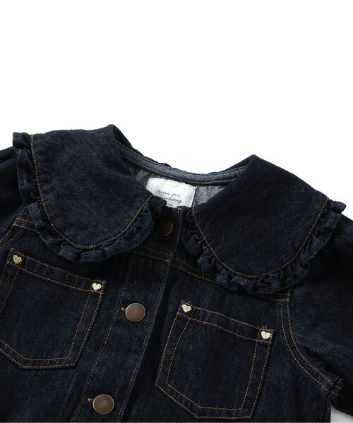 apres les cours（アプレレクール）の「ビッグカラーデニムジャケット（デニムジャケット・キッズ・インディゴブルー・90/100/110/120/130/140）」の14枚目の写真