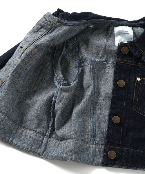 apres les cours（アプレレクール）の「ビッグカラーデニムジャケット（デニムジャケット・キッズ・インディゴブルー・90/100/110/120/130/140）」の10枚目の写真