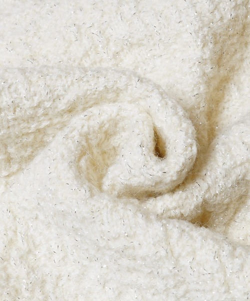 coca（coca）（コカ）の「ラメニットパールボタンペプラムカーディガン（カーディガン/ボレロ・レディース・アイボリー/チャコール/ブラック/ライトグレー・S/M/L）」の12枚目の写真