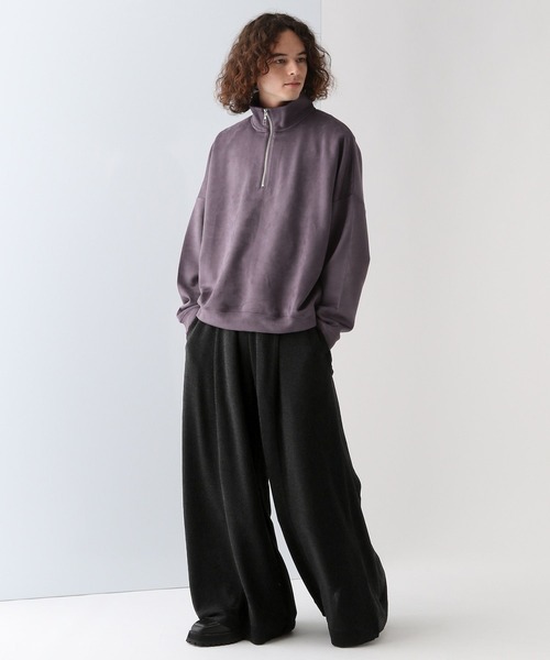 HARE(ハレ)の「SOFTフェイクスウェードハーフZIPプルオーバー(HARE)(スウェット・メンズ・ブラック/グレー/パープル/オレンジ・SMALL/MEDIUM)」の21枚目の写真