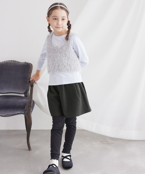 ROPE' PICNIC（ロペピクニック）の「【KIDS】キュロットパンツ/リンクコーデ・WEB限定サイズ:110cm（その他パンツ・キッズ・ベージュ/チャコールグレー・110/120/130/140/150）」の9枚目の写真