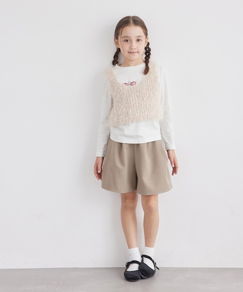 ROPE' PICNIC（ロペピクニック）の「【KIDS】キュロットパンツ/リンクコーデ・WEB限定サイズ:110cm（その他パンツ・キッズ・ベージュ/チャコールグレー・110/120/130/140/150）」の14枚目の写真