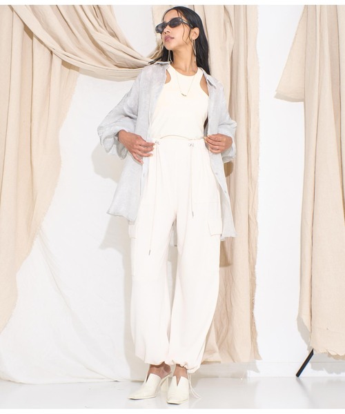 Settimissimo（セッティミッシモ）の「ニュアンスパターンシアーオーバーシャツ（シャツ/ブラウス・レディース・オフホワイト/イエロー・FREE）」の8枚目の写真