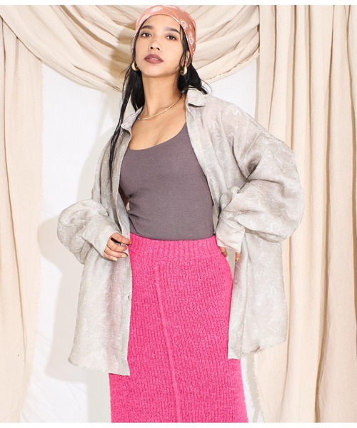 Settimissimo（セッティミッシモ）の「ニュアンスパターンシアーオーバーシャツ（シャツ/ブラウス・レディース・オフホワイト/イエロー・FREE）」の11枚目の写真