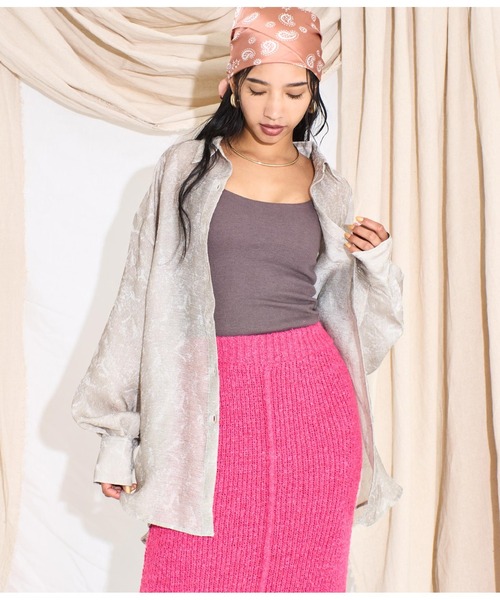 Settimissimo（セッティミッシモ）の「ニュアンスパターンシアーオーバーシャツ（シャツ/ブラウス・レディース・オフホワイト/イエロー・FREE）」の12枚目の写真