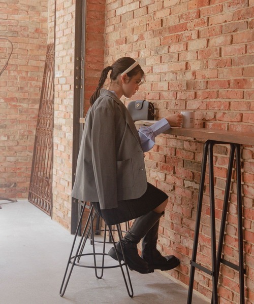 GLOBAL WORK(グローバルワーク)の「大人見えジャケット/AND YUA ANY/115791(テーラードジャケット・キッズ・ブラック/チャコールグレー・FREE)」の9枚目の写真