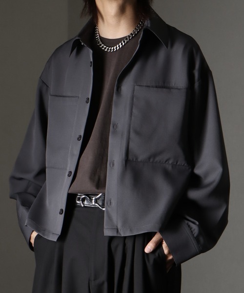 【新品未使用 スタジオピッコーネ】肉薄ジョーゼット段ボールブラウスTシャツ38号 welise/ウェライズ】リッチドレープスムース ビッグポケット 長袖