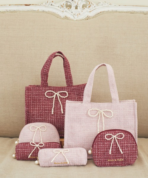 Maison de FLEUR（メゾンドフルール）の「ピンクツイードパールリボン