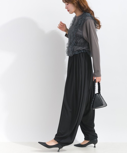 PICCIN(ピッチン)の「【WEB限定】チュールギャザーカットソー(Tシャツ/カットソー・レディース・ブラック/チャコールグレー・M)」の14枚目の写真