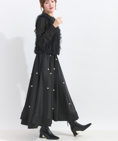 PICCIN(ピッチン)の「【WEB限定】チュールギャザーカットソー(Tシャツ/カットソー・レディース・ブラック/チャコールグレー・M)」の7枚目の写真