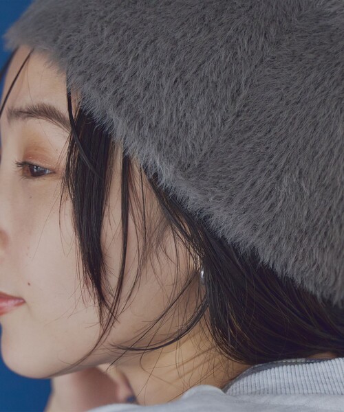 coen(コーエン)の「フェザーヤーンニットワッチ(ニットキャップ/ビーニー・レディース・オフホワイト/モカ/ライトブルー・FREE)」の5枚目の写真