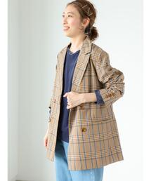 Lugnoncure | ダブル釦テーラードジャケット(ノーカラージャケット)