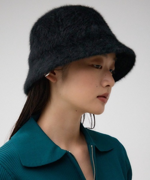 AZUL by moussy(アズールバイマウジー)の「シャギーバケットハット(ハット・レディース・アイボリー/ブラック/ライトグレー・FREE)」の3枚目の写真